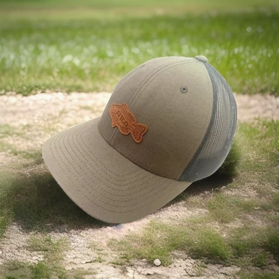 Aftco America Fish Tackle SnapBack Mesh Back Snapback Green Blue Leather Patch - Image 1 of 4