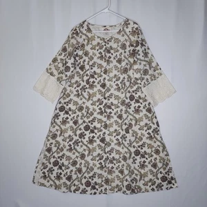 Sabhyata Dress 5XL Floral 3/4 Eyelet Pocket Slit Cottagecore Forest Fairy Boho - Picture 1 of 16