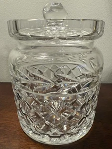 Waterford Laurel Glandore Crystal Biscuit Barrel Jar With Lid Signed - Picture 1 of 3