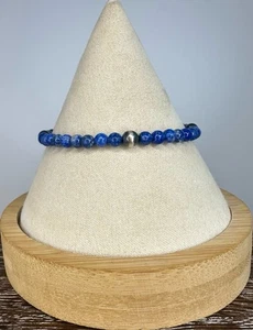 Indianer Sterling 2 mm Lapislazuli & 2,5 mm Navajo Perlen Perlen Armband - Bild 1 von 8