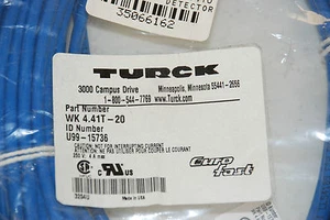 NEW!     Turck    WK 4.41T - 20   4 wire Eurofast Cordset - Picture 1 of 1