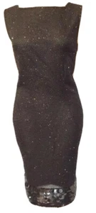 HARRISON MORGAN Chique Black SILK Beaded  Evening Cocktail Dress -sz-4-small New - Picture 1 of 11