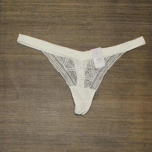 auden Women's Lace Nylon Blend Thong White XL - Picture 1 of 6