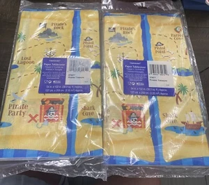 Amscan Pirate Treasure Paper Tablecover  Set Of 2 54” X 102” - Picture 1 of 5