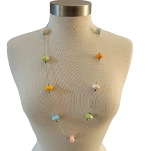You & I Schmuck Facettierte Perlen Schwebende Halskette Pastell - Bild 1 von 8