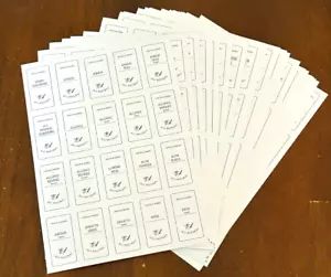 NEW SET OF 340 PREPRINTED SELF-STICK SPICE JAR LABELS/STICKERS + 30 BLANKS - Picture 1 of 7