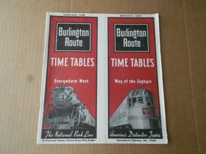 Marzo-mayo de 1948 Burlington Train Ruta Horarios En Todas Partes Céfiro Occidental - Imagen 1 de 9