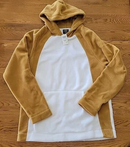 Foot Locker Soft Fleece Hoodie Sweatshirt White and Tan Size Medium New With Tag - Picture 1 of 10