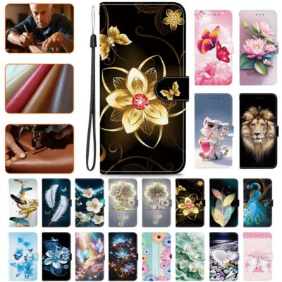 Flower Butterfly Wallet Phone Case For OPPO Realme 11 12 Pro A60 C63 C67 Reno 11 - Image 1 of 4
