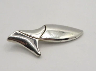 Unique Antique Sterling Silver Art Deco High Hill Pump Shoe Brooch Pin 3" - Image 1 of 4