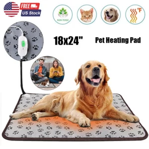 Adjustable Heating Pad for Cat Dog Pet Electric Heater Mat Warmer Bed Waterproof - Picture 1 of 19