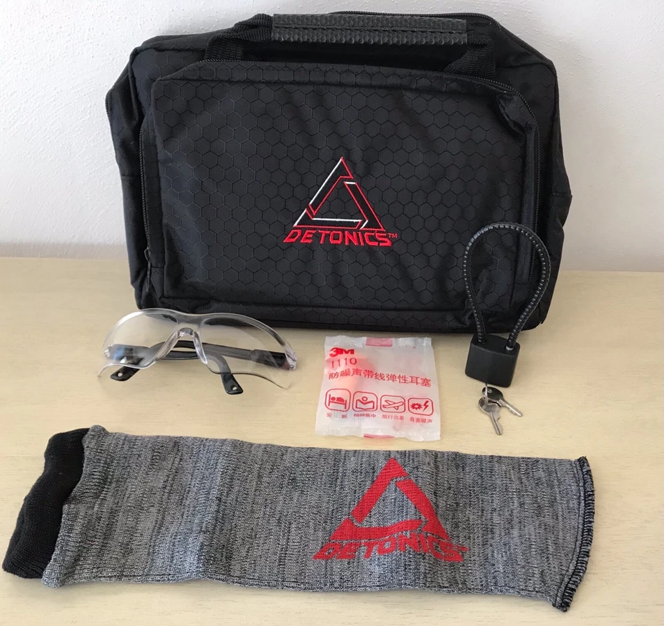 DETONICS Soft Sided Gun Bag with Detonics Gun Sleeve, Safety Glasses, 30MM Lock  - Image 1 of 4