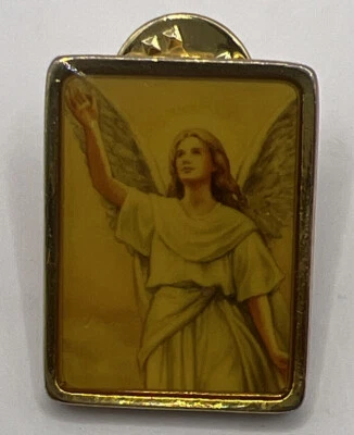 Prendedor Solapa Nuestra Señora de las Nieves Madre María Christian Firmado Illinois Tono Dorado Foto 1 de 4