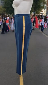 Vintage PANTS MARCHING BAND STRIPED SIDES US Army Dress Blue Uniform Pants - Picture 1 of 15