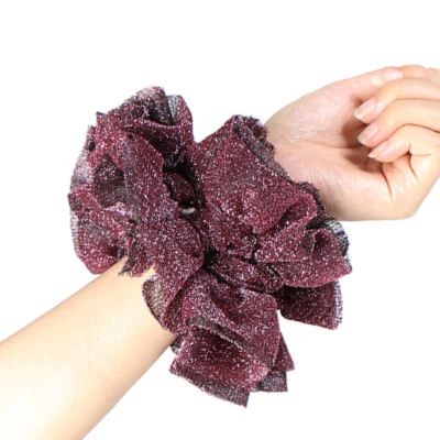 Bufanda voluminizadora hiyab voluminizadora moño con flores de terciopelo dorado✿ Foto 1 de 4