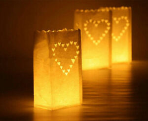 Big Heart  Luminary Candle Lantern Paper Bag Bags Party Wedding Valentine Garden