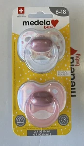 Medela Baby Schnuller - Rosa 2 Stück Kieferorthopädisch - Silikon - Made in Swiss - Bild 1 von 2