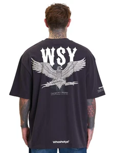 Who Shot Ya Eagle Oversize T-Shirt Herren Kurz Arm Schwarz Amstaff - Bild 1 von 25