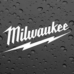 MILWAUKEE X2 PAIR STICKERS WHITE GRAPHICS DECAL STICKER TOOLS TRADE TOOLBOX - Picture 1 of 2