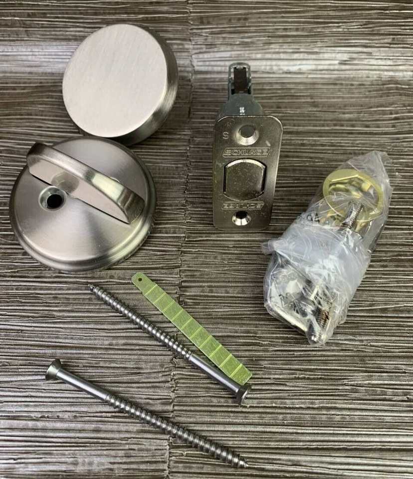 Schlage B81 Deadbolt One-Sided with Exterior Plate Satin Nickel B81 619