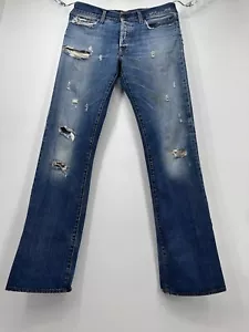 Sixty Energie New Crowell Mens Blue Jeans 32x32 Button Fly Whisker Made In Italy - Picture 1 of 15