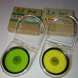 Carl Zeiss Jena filters Green GR1, Yellow G2 40.5mm - RARE - Picture 1 of 6