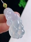RARE 18K Gold Icy Glassy Translucent Jadeite Jade Pendant【Grade A】Horse Coins