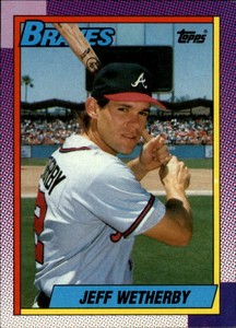 1990 Topps Atlanta Braves Baseball Card #142 Jeff Wetherby Rookie