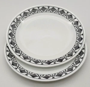 2 platos de cena Corelle Vitrelle Corning CUSCO 10,25" Art Deco negro/blanco - Imagen 1 de 4