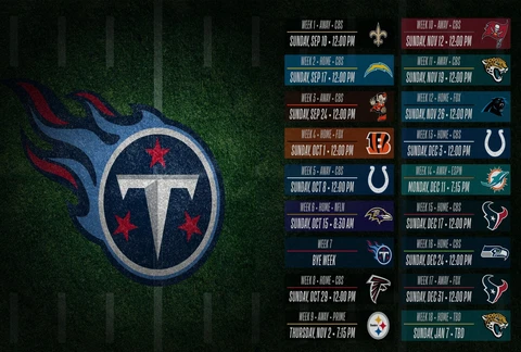 The Tennessee Titans 2023 Regular Season Schedule Poster Multiple sizes Cover