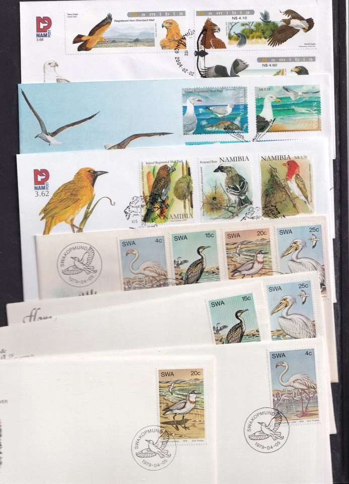 Namibia South West Africa Birds choice FDC Eagles Seagulls Weaver Cormorant - Image 1 of 1
