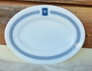 Piatto da tavola vintage 9 1/2” x 7” Bradford House ovale Pyrex #794-16 una chiave greca - Foto 1 di 10