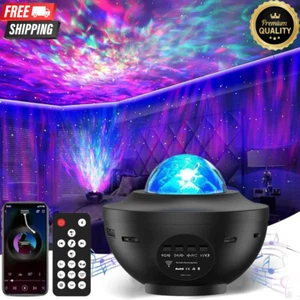 Galaxy Projector Night Light Starry Star Moon Bluetooth Music Lamp w/ Remote - Picture 1 of 7