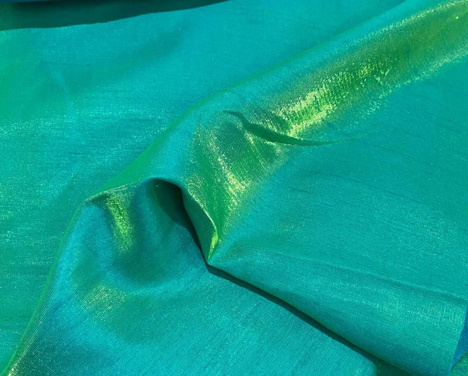 Kelly pavo real brillo Shantung Dupioni imitación seda sólida decoración del hogar tela patio Foto 1 de 1