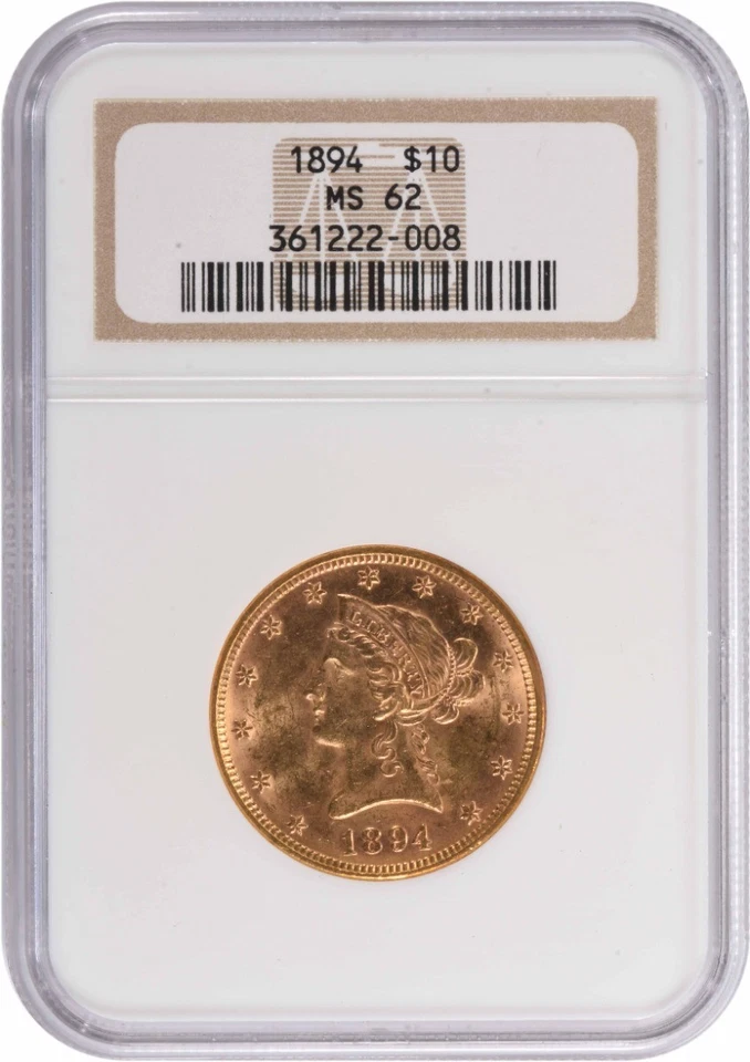 1894 $10 Gold Liberty Head MS62 NGC - Image 1 of 4
