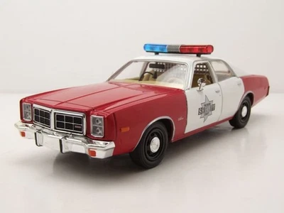 Dodge Monaco 1977 Rosso Bianco Finchburg Contea Sceriffo Modellino Auto 1:24 - Immagine 1 di 4