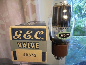 GEC 6AS7G 6080 NEW OLD STOCK BLACK PLATE PAN GETTER BRITISH VINTAGE VALVE TUBE - Picture 1 of 11