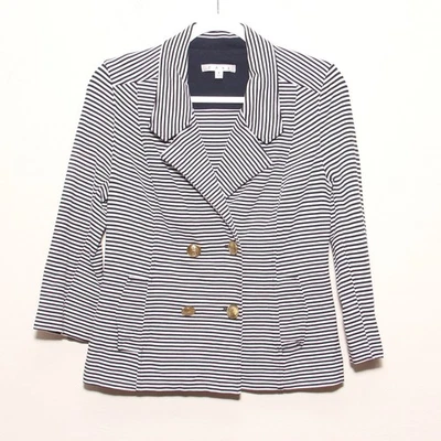 CABi Style# 823 Striped Knit Blazer Jacket Size Small Nautical Double Breasted - Image 1 of 4