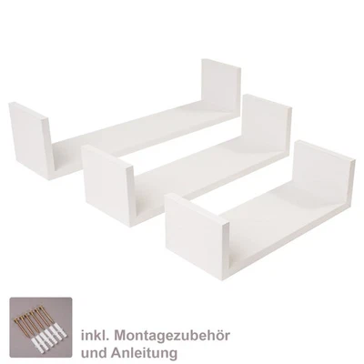 3er Estante Wand-Board Hänge-regal Libros CD Aspecto de Madera Flotante Elección - Imagen 1 de 2