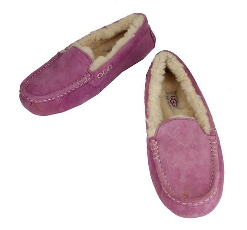 Mocassini Ugg rosa scamosciato pelliccia passamaneria 38 26810951