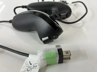 2 Nintendo Wii Nunchucks Black Genuine Official No Box - Image 1 of 4