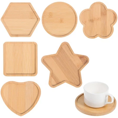  6 Pcs Mosaic Crafts for Kids Coaster Making Supplies Bamboo Coasters Bulk - Image 1 of 4