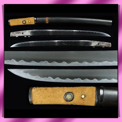 Espada real japonesa Wakizashi 脇差 “Mumei” 無銘 32,5 cm Koshirae KATANA 刀 antigua Foto 1 de 4