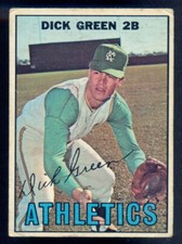 1967 TOPPS OPC O PEE CHEE BASEBALL 54 DICK GREEN VGEX OAKLAND ATHLETICS A'S Card