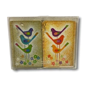 Stardust Playing Cards Birds Matched Flowers Double Deck In Stancraft Hard Case - Picture 1 of 7