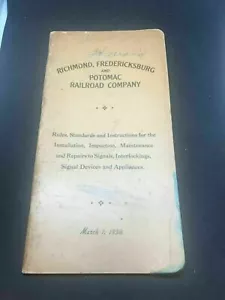 Vintage 1938 Potomac Railroad Company Rules & Instructions Manual (SC1) - Bild 1 von 6