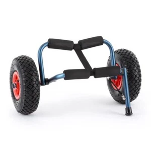 KAJAKWAGEN BOOTSWAGEN TRANSPORTWAGEN TROLLEY STÜTZE ELOXIERT 60KG TRAGLAST BLAU - Bild 1 von 6
