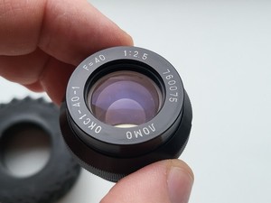 Soviet Cine lens LOMO OKS 1-40-1 ОКС 1-40-1 40mm f/2.5 Planar