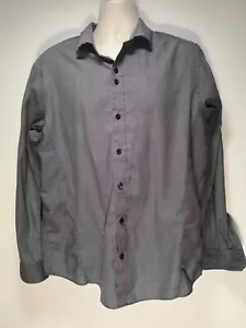 Debenhams Purple Pinstripe Tailored Long Sleeve Shirt - Size L (425g) - Picture 1 of 8
