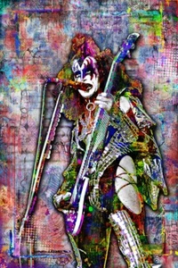 KISS GENE SIMMONS 8x12in Pop Art Poster, KISS Music Pop Art Free Shipping US - Picture 1 of 12